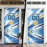 Personalized Argentina Football Champions Door Cover Sun Of May Lion Mascot - Style of King