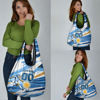 Personalized Argentina Football Champions Grocery Bag Sun Of May Lion Mascot - Style of King