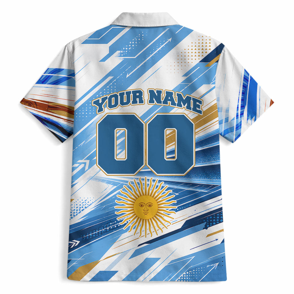 Personalized Argentina Football Champions Hawaiian Shirt Sun Of May Lion Mascot - Style of King