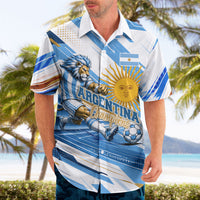 Personalized Argentina Football Champions Hawaiian Shirt Sun Of May Lion Mascot - Style of King