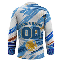 Personalized Argentina Football Champions Hockey Jersey Sun Of May Lion Mascot - Style of King