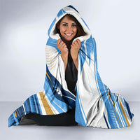 Personalized Argentina Football Champions Hooded Blanket Sun Of May Lion Mascot - Style of King