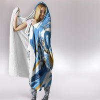 Personalized Argentina Football Champions Hooded Blanket Sun Of May Lion Mascot - Style of King