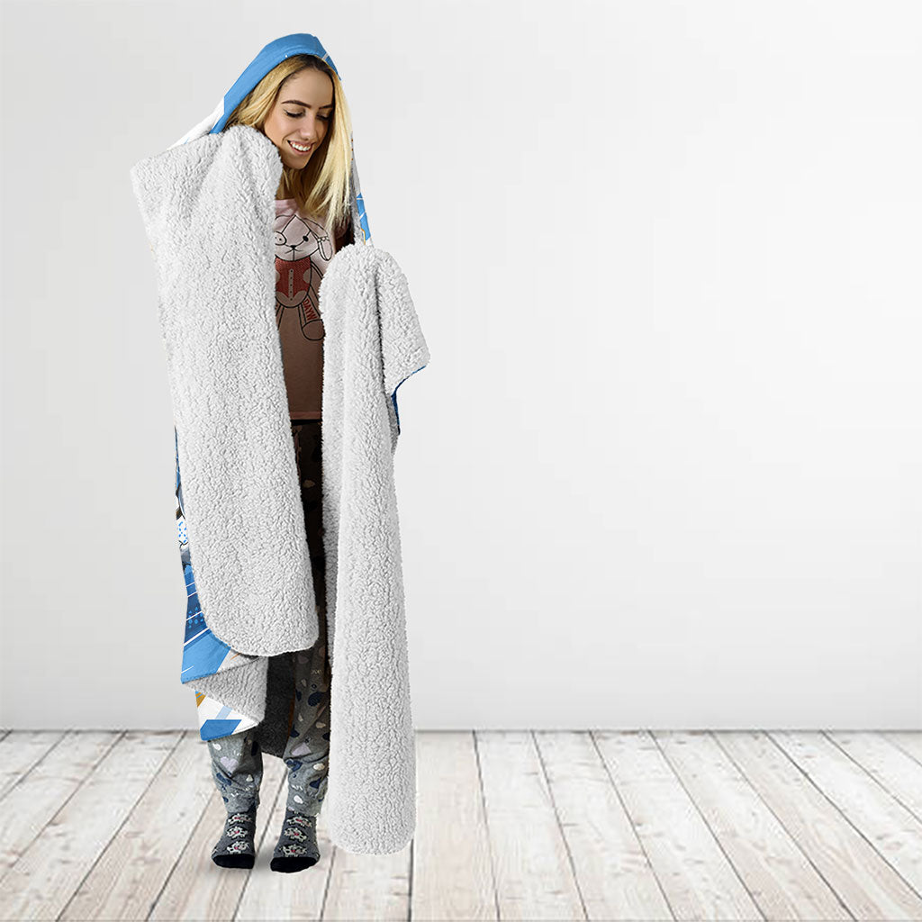 Personalized Argentina Football Champions Hooded Blanket Sun Of May Lion Mascot - Style of King