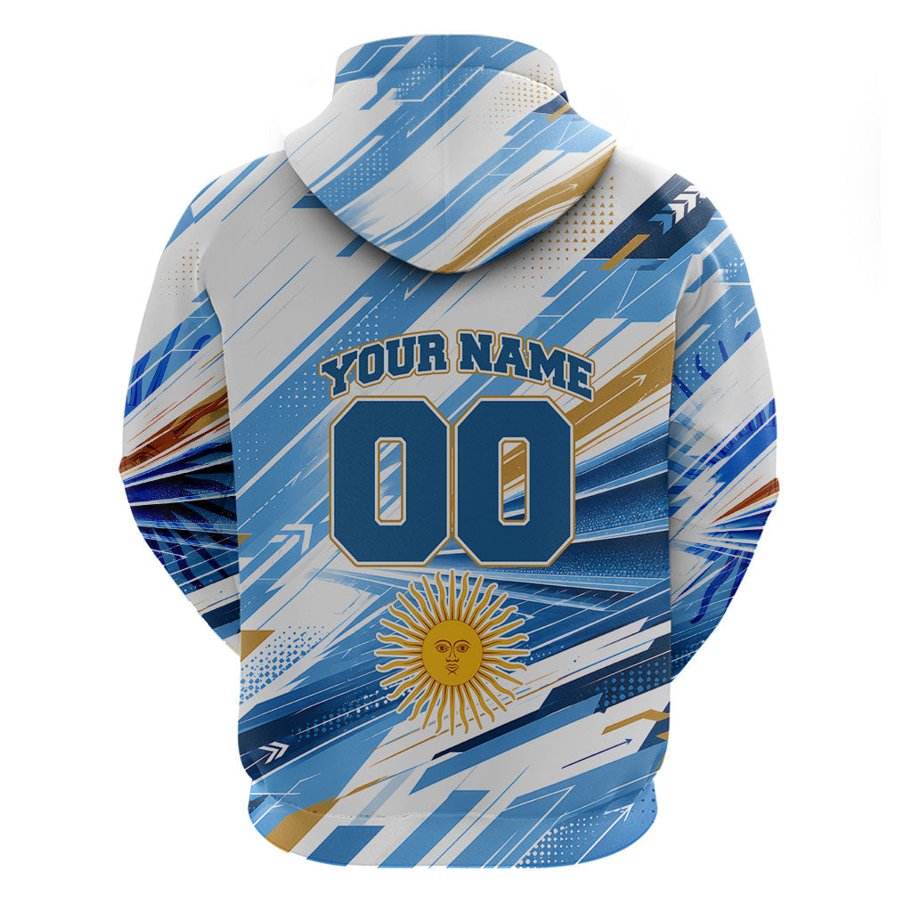 Personalized Argentina Football Champions Hoodie Sun Of May Lion Mascot - Style of King