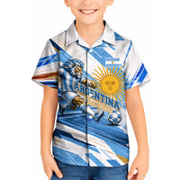 Personalized Argentina Football Champions Kid Hawaiian Shirt Sun Of May Lion Mascot - Style of King