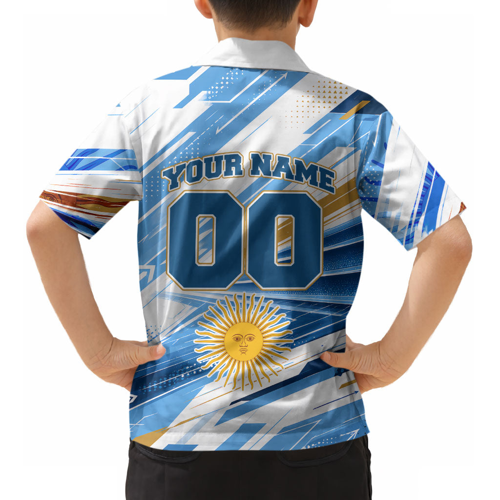 Personalized Argentina Football Champions Kid Hawaiian Shirt Sun Of May Lion Mascot - Style of King