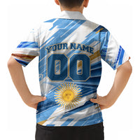 Personalized Argentina Football Champions Kid Hawaiian Shirt Sun Of May Lion Mascot - Style of King