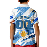 Personalized Argentina Football Champions Kid Polo Shirt Sun Of May Lion Mascot - Style of King