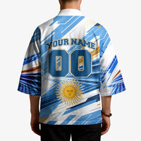 Personalized Argentina Football Champions Kimono Sun Of May Lion Mascot - Style of King