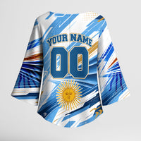 Personalized Argentina Football Champions Kimono Sleeve Blouse Sun Of May Lion Mascot - Style of King