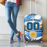 Personalized Argentina Football Champions Luggage Cover Sun Of May Lion Mascot - Style of King