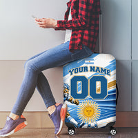 Personalized Argentina Football Champions Luggage Cover Sun Of May Lion Mascot - Style of King