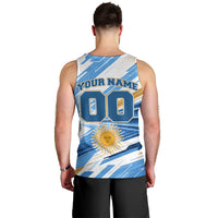 Personalized Argentina Football Champions Men Tank Top Sun Of May Lion Mascot - Style of King