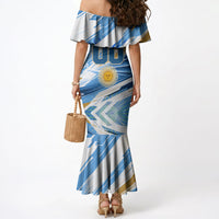 Personalized Argentina Football Champions Mermaid Dress Sun Of May Lion Mascot - Style of King
