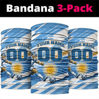 Personalized Argentina Football Champions Neck Gaiter Sun Of May Lion Mascot - Style of King