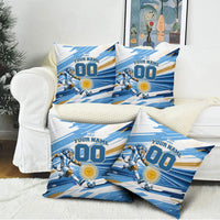 Personalized Argentina Football Champions Pillow Cover Sun Of May Lion Mascot - Style of King