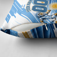 Personalized Argentina Football Champions Pillow Cover Sun Of May Lion Mascot - Style of King