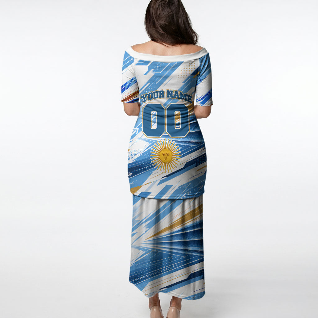 Personalized Argentina Football Champions Puletasi Sun Of May Lion Mascot - Style of King