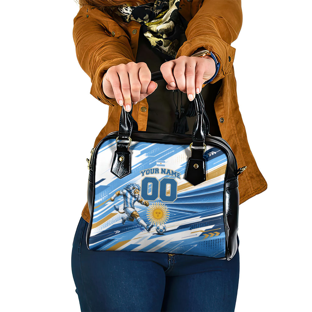Personalized Argentina Football Champions Shoulder Handbag Sun Of May Lion Mascot - Style of King