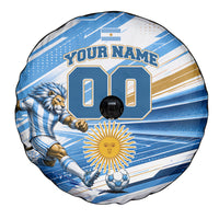 Personalized Argentina Football Champions Spare Tire Cover Sun Of May Lion Mascot - Style of King