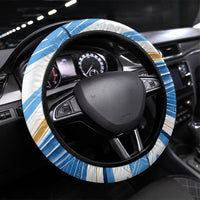 Argentina Football Champions Steering Wheel Cover Sun Of May Lion Mascot - Style of King