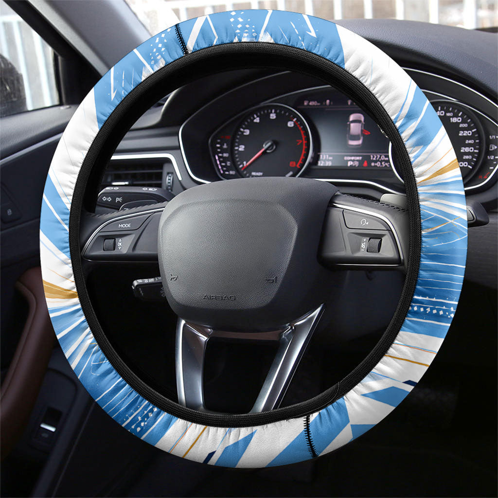 Argentina Football Champions Steering Wheel Cover Sun Of May Lion Mascot - Style of King