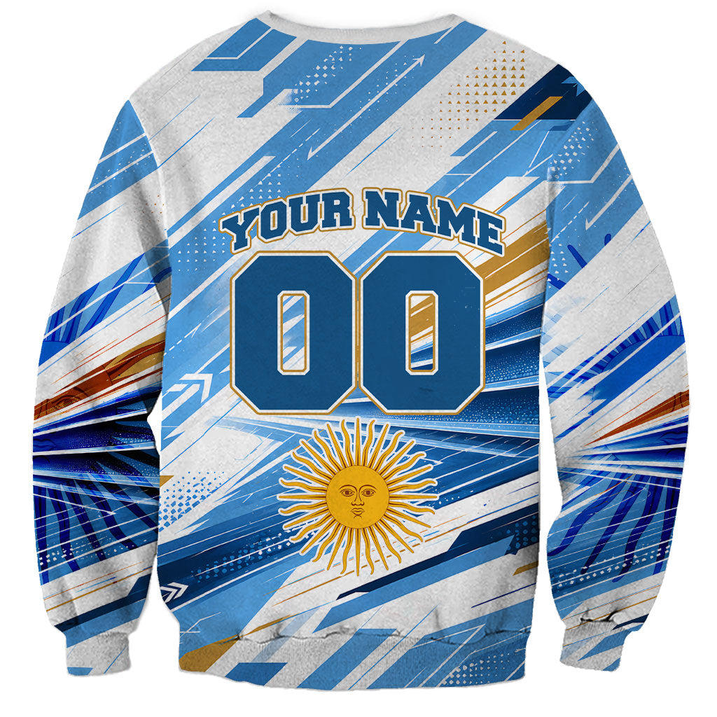 Personalized Argentina Football Champions Sweatshirt Sun Of May Lion Mascot - Style of King