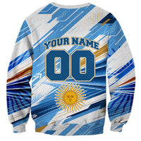 Personalized Argentina Football Champions Sweatshirt Sun Of May Lion Mascot - Style of King