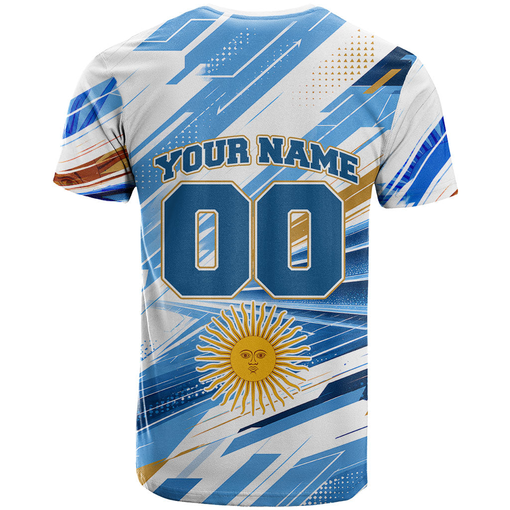 Personalized Argentina Football Champions T Shirt Sun Of May Lion Mascot - Style of King