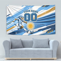 Personalized Argentina Football Champions Tapestry Sun Of May Lion Mascot - Style of King