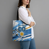 Personalized Argentina Football Champions Tote Bag Sun Of May Lion Mascot - Style of King