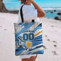 Personalized Argentina Football Champions Tote Bag Sun Of May Lion Mascot - Style of King