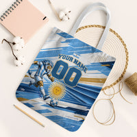 Personalized Argentina Football Champions Tote Bag Sun Of May Lion Mascot - Style of King