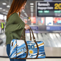 Personalized Argentina Football Champions Travel Bag Sun Of May Lion Mascot - Style of King
