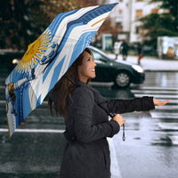 Personalized Argentina Football Champions Umbrella Sun Of May Lion Mascot - Style of King