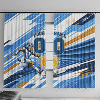 Personalized Argentina Football Champions Window Curtain Sun Of May Lion Mascot - Style of King