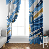 Personalized Argentina Football Champions Window Curtain Sun Of May Lion Mascot - Style of King