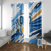 Personalized Argentina Football Champions Window Curtain Sun Of May Lion Mascot - Style of King