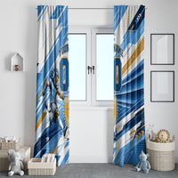 Personalized Argentina Football Champions Window Curtain Sun Of May Lion Mascot - Style of King