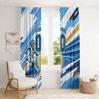 Personalized Argentina Football Champions Window Curtain Sun Of May Lion Mascot - Style of King