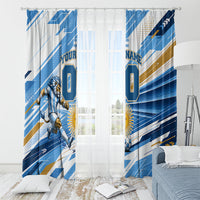 Personalized Argentina Football Champions Window Curtain Sun Of May Lion Mascot - Style of King