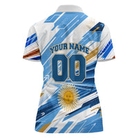 Personalized Argentina Football Champions Women Polo Shirt Sun Of May Lion Mascot - Style of King