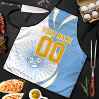 Personalized Argentina Football Fan Pride Apron Sun Of May Motif With Distressed Textures And Waves