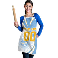 Personalized Argentina Football Fan Pride Apron Sun Of May Motif With Distressed Textures And Waves