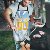 Personalized Argentina Football Fan Pride Apron Sun Of May Motif With Distressed Textures And Waves