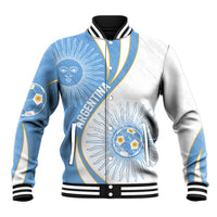 Personalized Argentina Football Fan Pride Baseball Jacket Sun Of May Motif With Distressed Textures And Waves