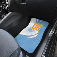 Personalized Argentina Football Fan Pride Car Mats Sun Of May Motif With Distressed Textures And Waves