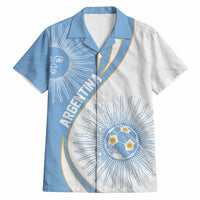 Personalized Argentina Football Fan Pride Hawaiian Shirt Sun Of May Motif With Distressed Textures And Waves