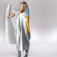 Personalized Argentina Football Fan Pride Hooded Blanket Sun Of May Motif With Distressed Textures And Waves